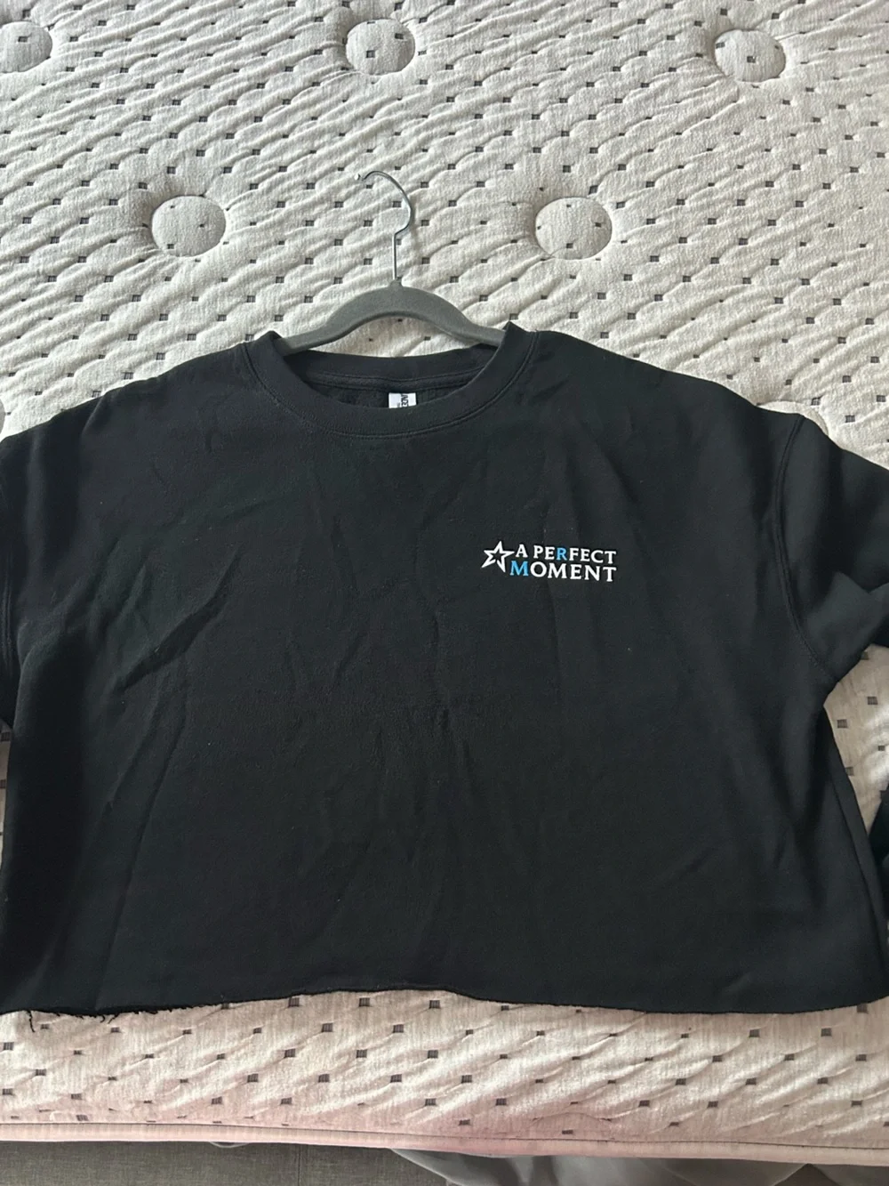 Black Sweatshirt Crop Top with 
